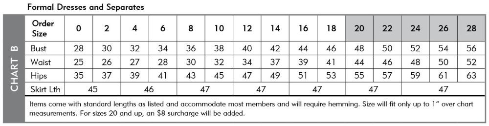 knee length dresses for ladies Size Chart main image 0