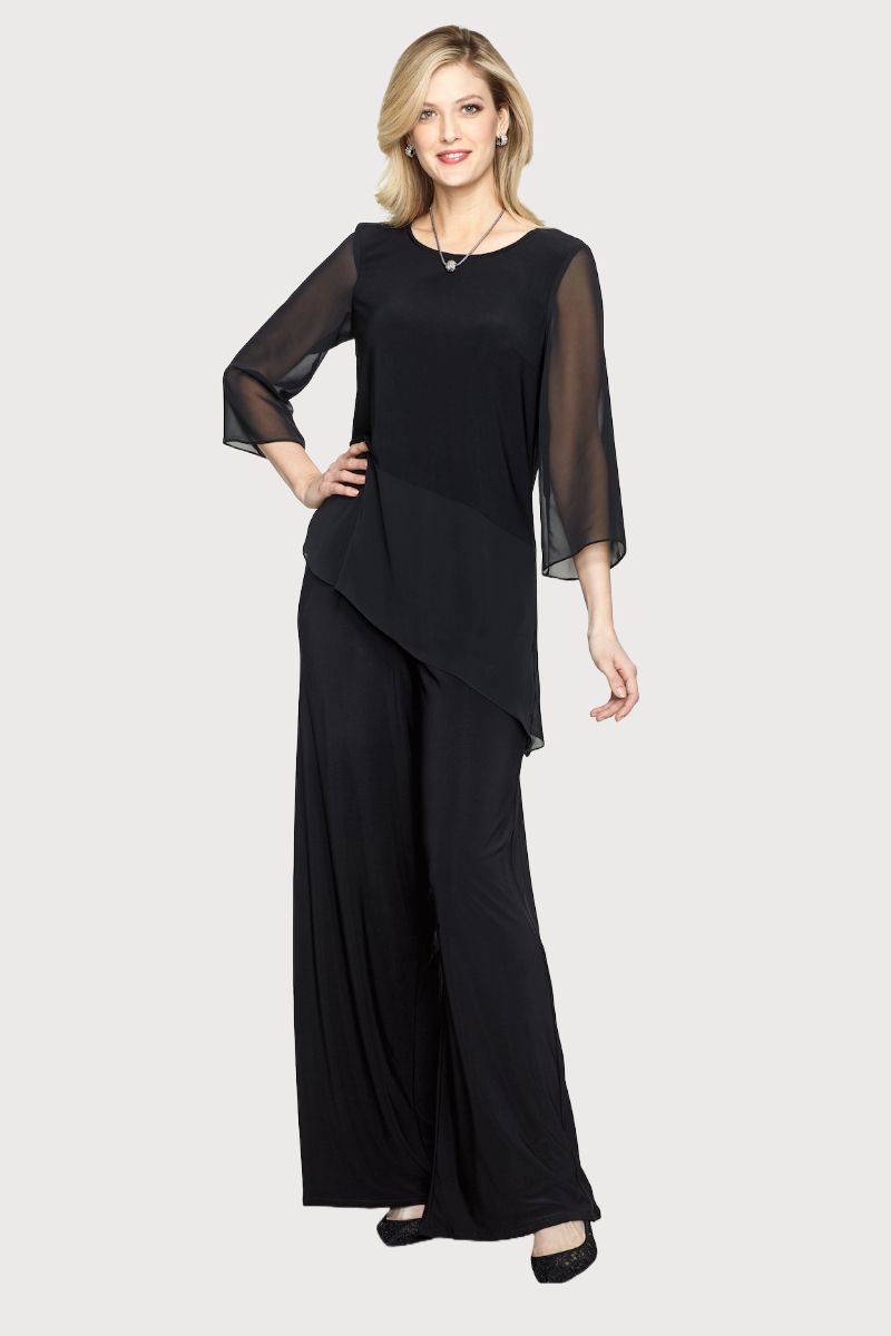 black evening tunic tops