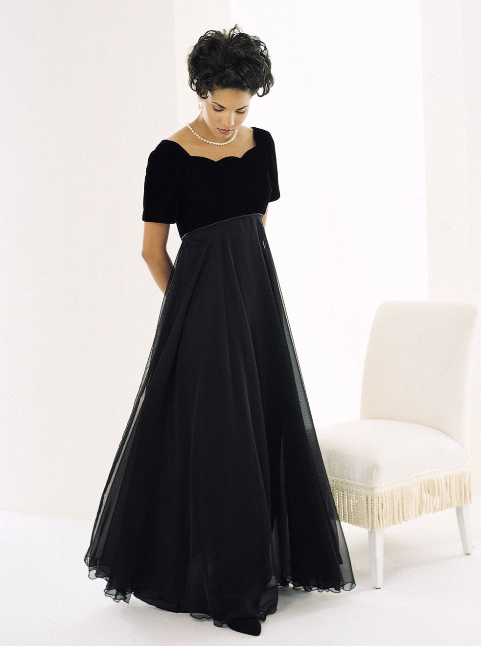 blue formal bridesmaid dress Bow Tie Chiffon Bridesmaid Dress main image 0